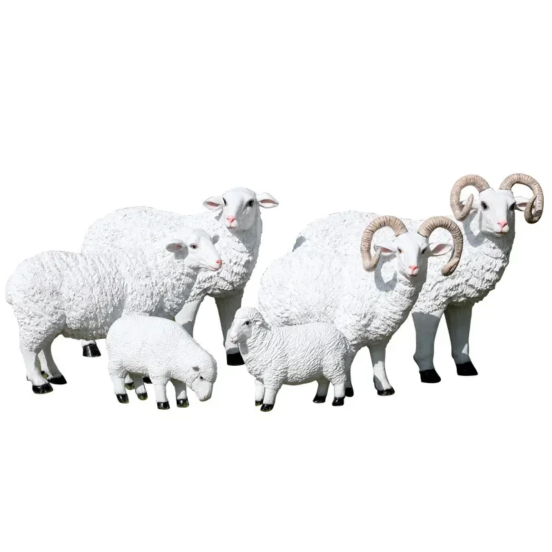 

Simulation sheep ornament outdoor fiberglass animal sculpture garden landscape courtyard park green field farm