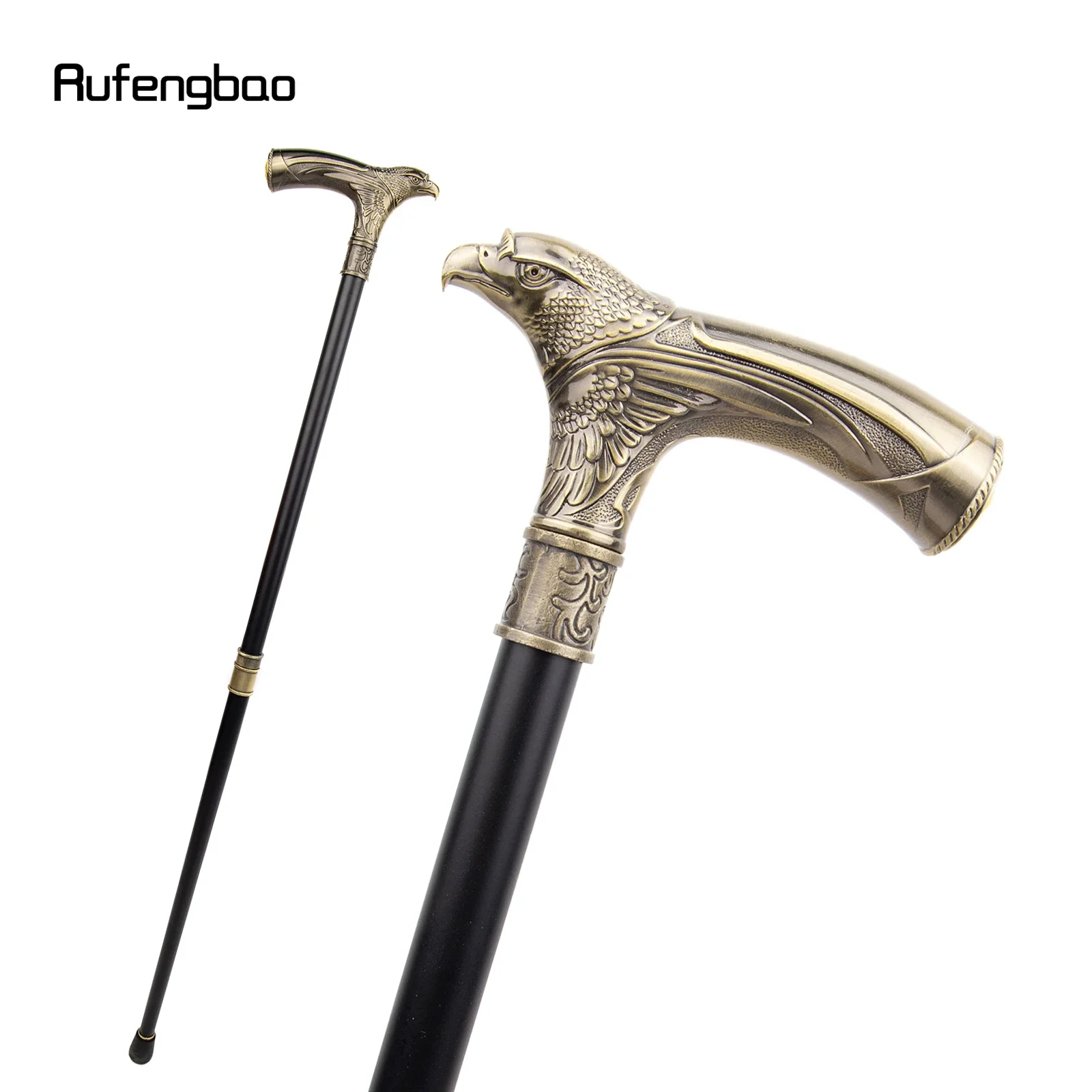 

Coppery Eagle Head with Rhinestone Walking Stick Party Fashion Elegant Walking Stick Decorative Cospaly Cane Knob Crosier 90cm
