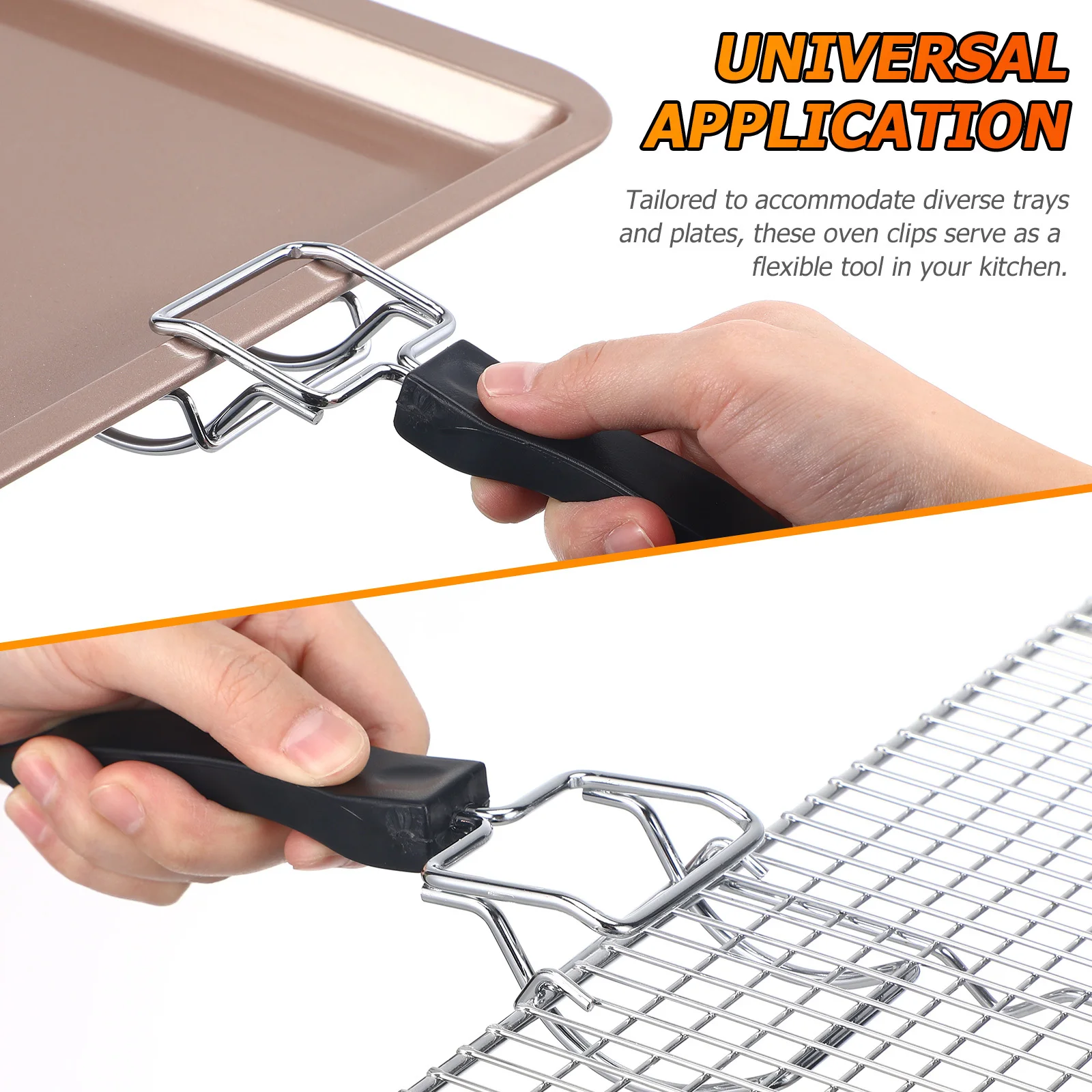 

2 шт. зажимы для духовки, устойчивые к ожогам, захват для горячего противня из нержавеющей стали, зажим для противня для выпечки, легко подвешиваемый кухонный инструмент, зажимы для духовки
