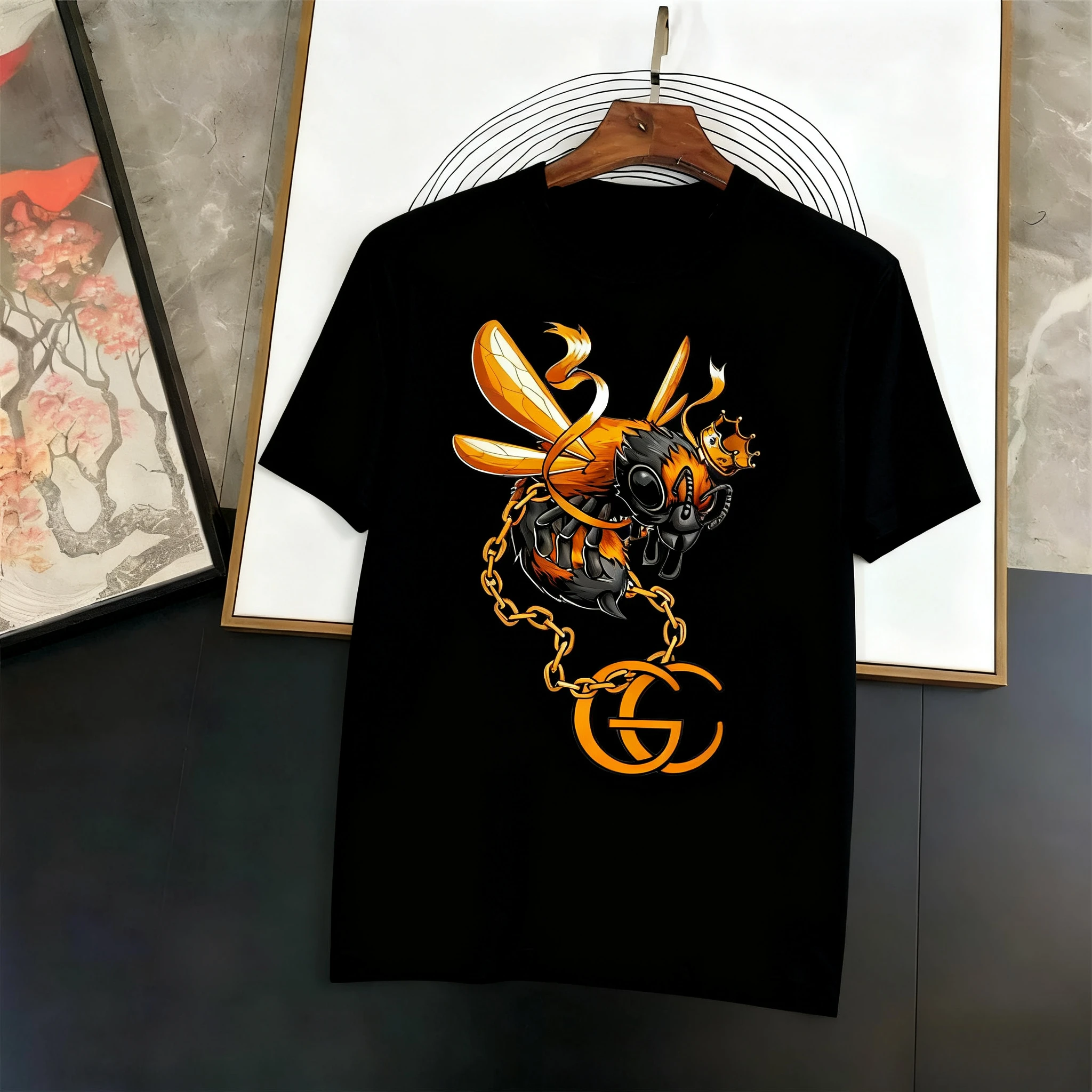 

Мужская и женская модная футболка телесного цвета, женская повседневная спортивная свободная брендовая футболка унисекс, 2025 г., повседневная хлопковая футболка с принтом