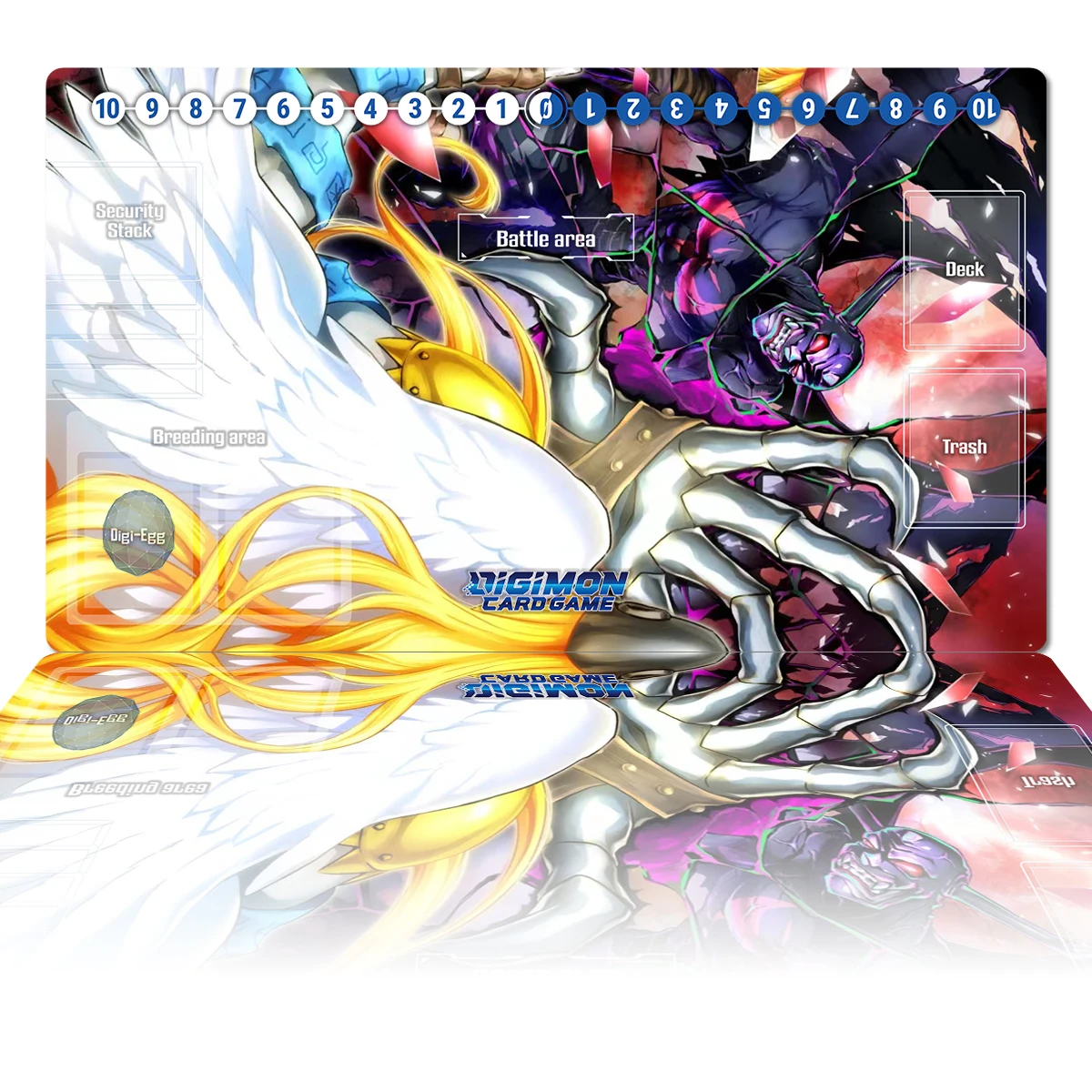 Digimon Playmat Devimon DTCG CCG Board Game Trading Card Game Mat Anime Mouse Pad Rubber Desk Mat Gaming Accessories Zones & Bag