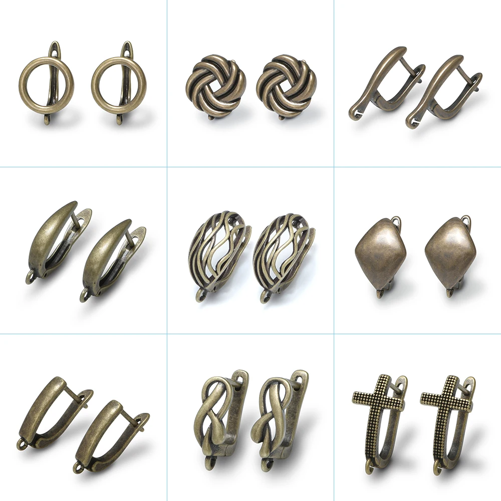 

DARENLI 1 Pair Multi Style Antique Bronze Earrings Hooks Clasp DIY Women's Accessories For Jewelry Wholesale Nickel Free