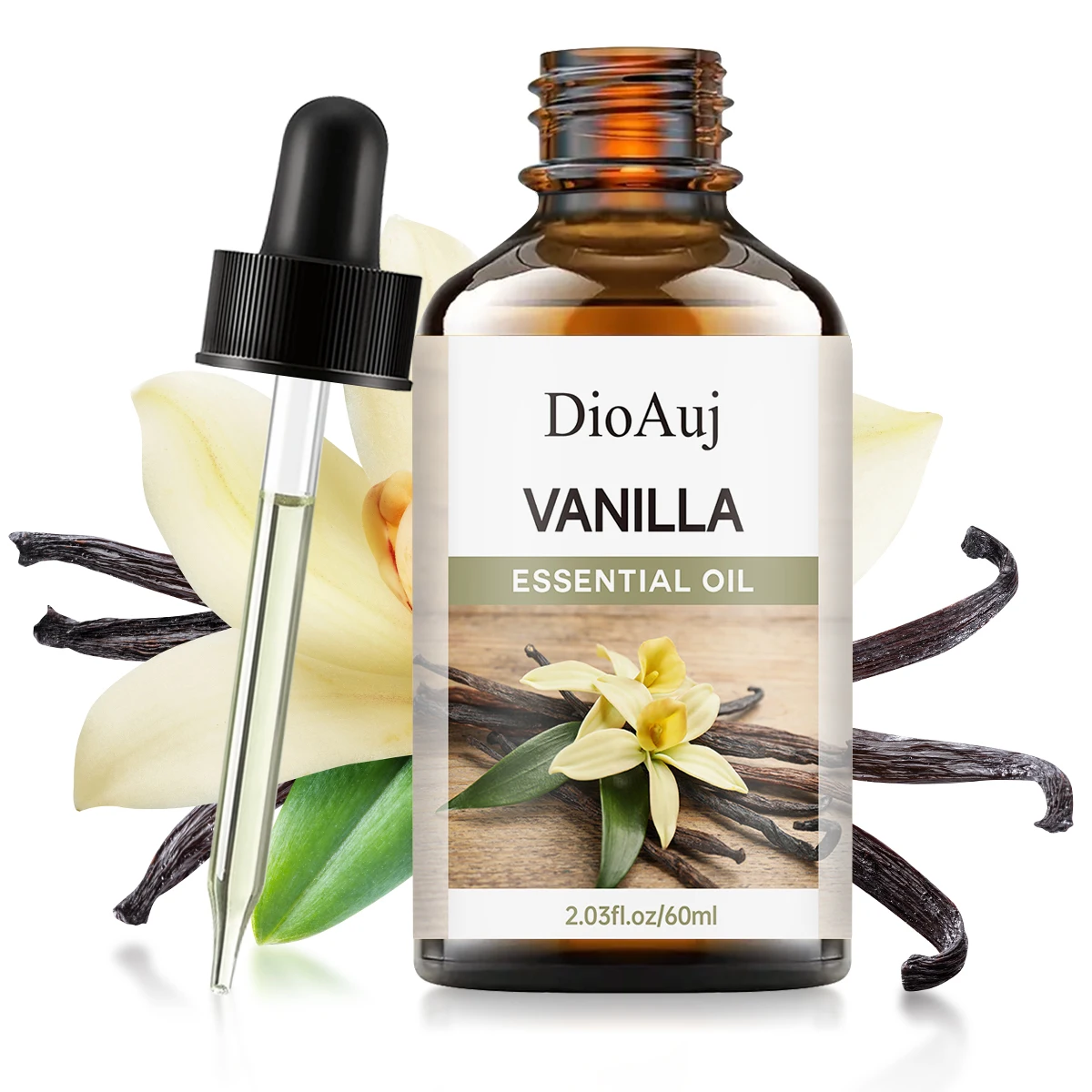 Hllozzi Vanilla Essential Oil 60ml Natural Fragrance Healing Massage Oil for Skin Care And Aromatherapy