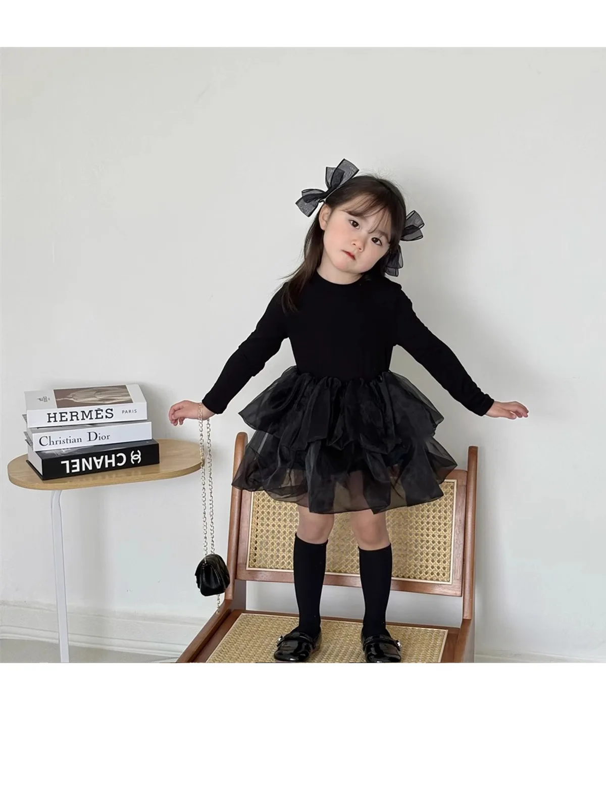 Frühling Herbst Langarm Prinzessinnenkleid für Mädchen, Schülerinnen-Tüllkleid, Leichtes, Bequemes Kinder-Freizeitkleid – Detail 15