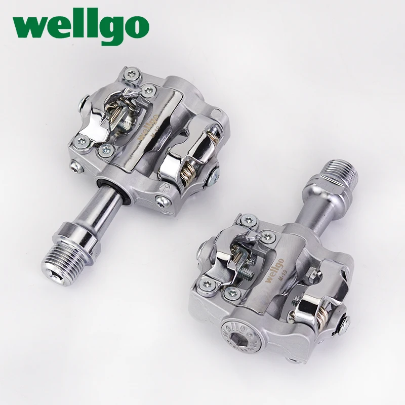 Wellgo WAM-M19 Aluminum Body Cr-Mo Spindle DU / Sealed Bearing Bicycle Pedal for MTB Road Bike with 98A Cleat Cycling Parts