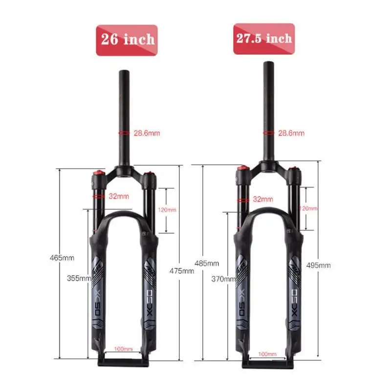 Mountain Bike Front Fork Air Fork Cross-border Bicycle Shock Absorber Shock Absorber Orange Magnesium Alloy