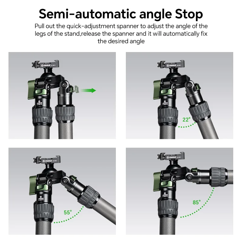 FANAUE Carbon Fiber Hunting Tripod for Rifle With Quick Release Clamp Compatibility Arca Swiss/RRS Dovetail/Picatinny