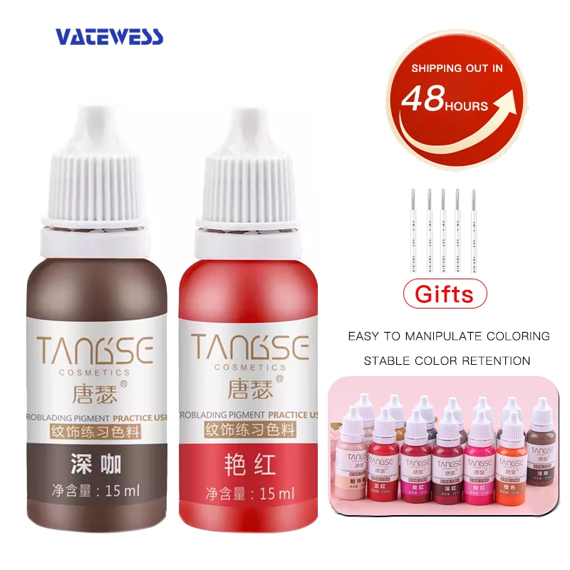 

15ml Practice Tattoo Ink Set Permanent Makeup Eyebrow Lips Eye Line Tattoo For Body Beauty Tattoo Art Supplies Color Pigment M01