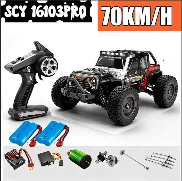 

SCY16103 RC Car 1/16 Scale 4WD Off-Road Vehicle 50km/h LED Lights 2.4G Waterproof Remote Control Monster Truck for Adults & Kids