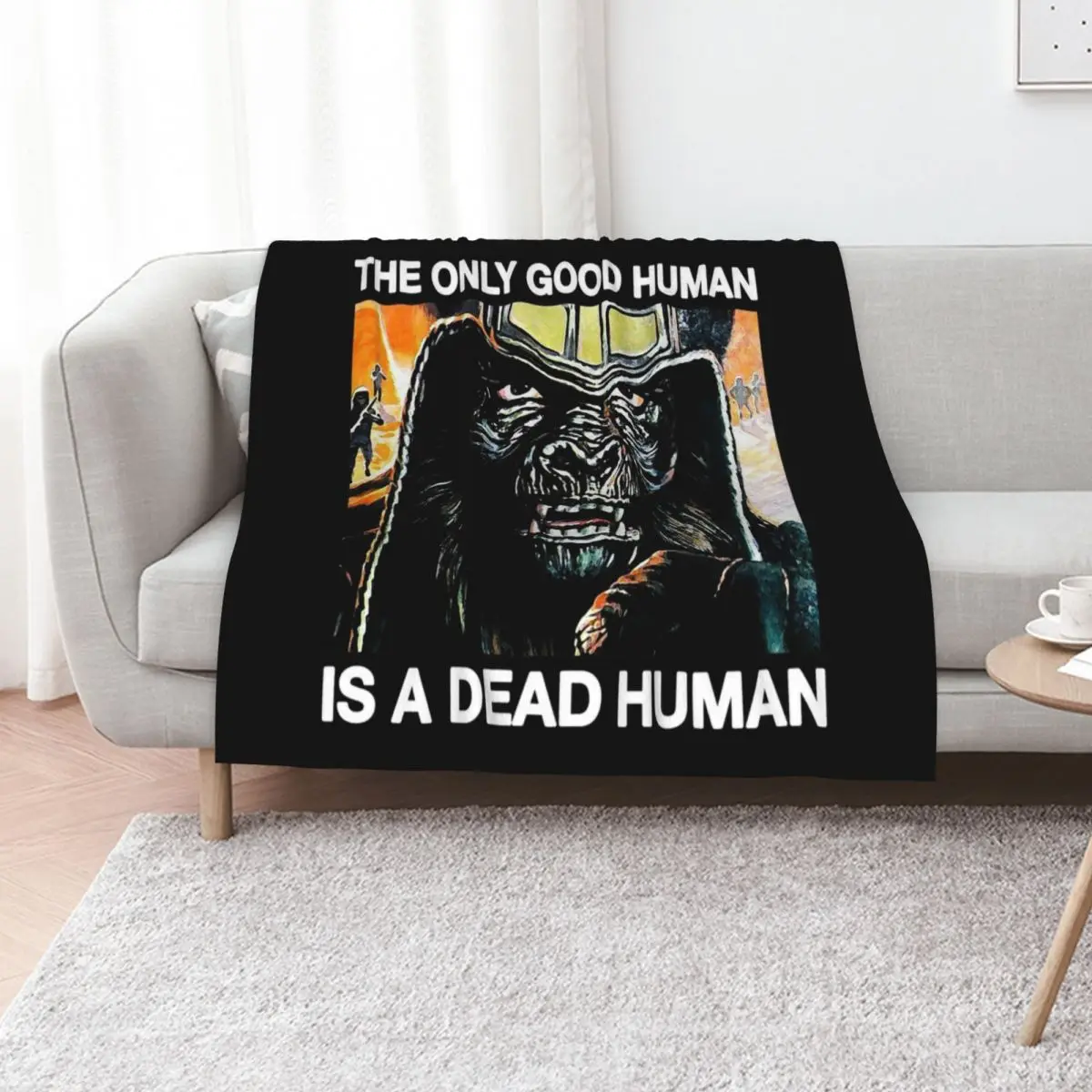 Only Good Human Is A Dead Human Throw Blanket Sleeping Bag Shaggy For Baby manga Blankets For Baby Blankets