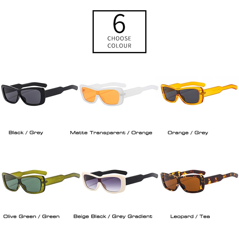 SO & EI-gafas de sol cuadradas de una pieza para mujer y hombre, lentes de sol Retro con degradado de tendencia, UV400, color Naranja