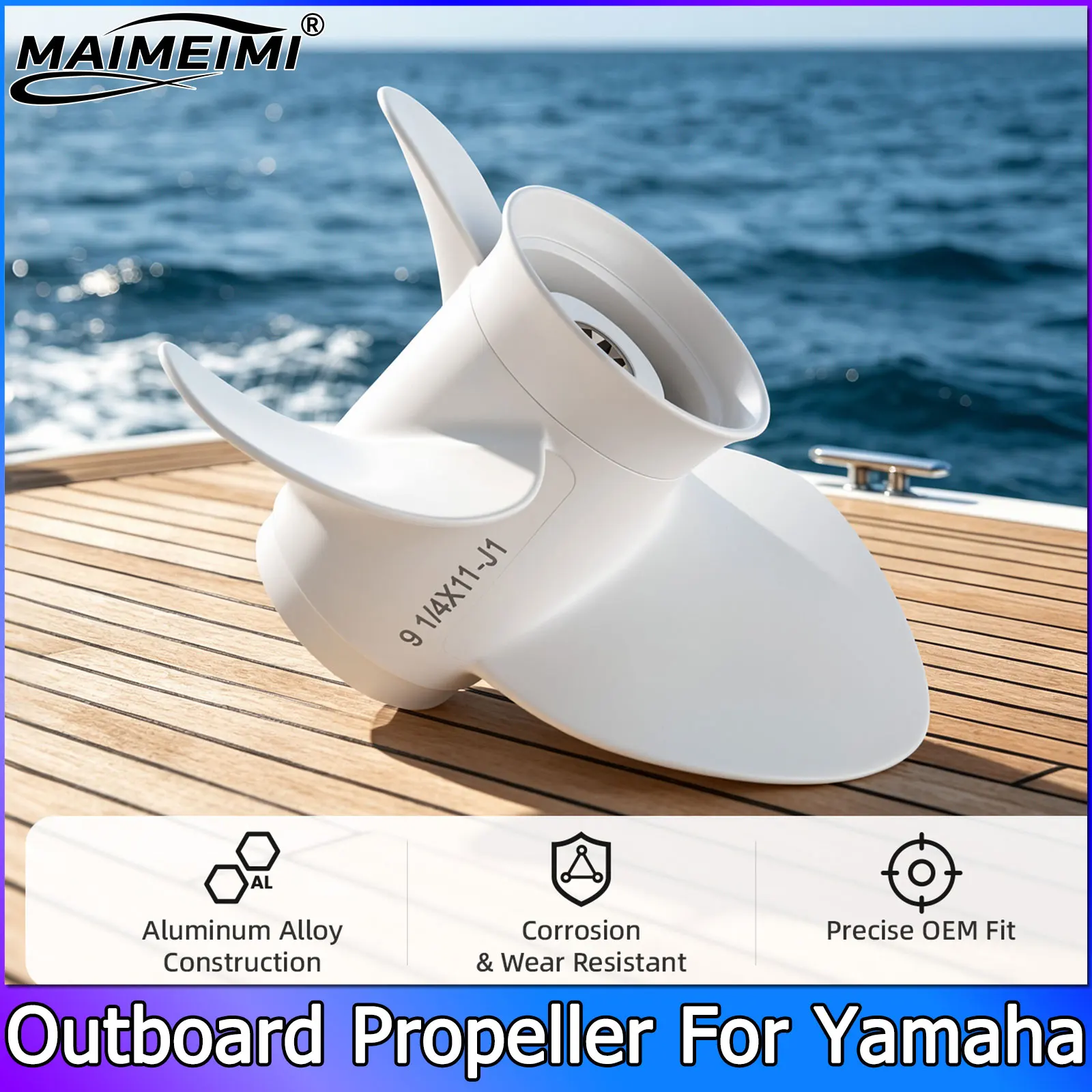 For Yamaha 9.9hp 15hp 20hp Outboard Propeller 9 1/4*11 Boat Motor Aluminum Alloy Screw Ship Marine Engine Parts 3 Blade 8 Spline