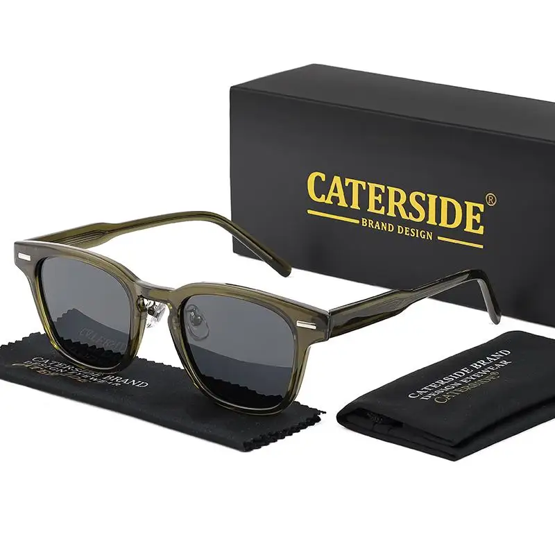 CATERSIDE Retro Quadrat Polarisierte Sonnenbrille Männer TR90 Rahmen Hohe Qualität Sonnenbrille für Frauen Fahren Angeln Party Brillen – Detail 8