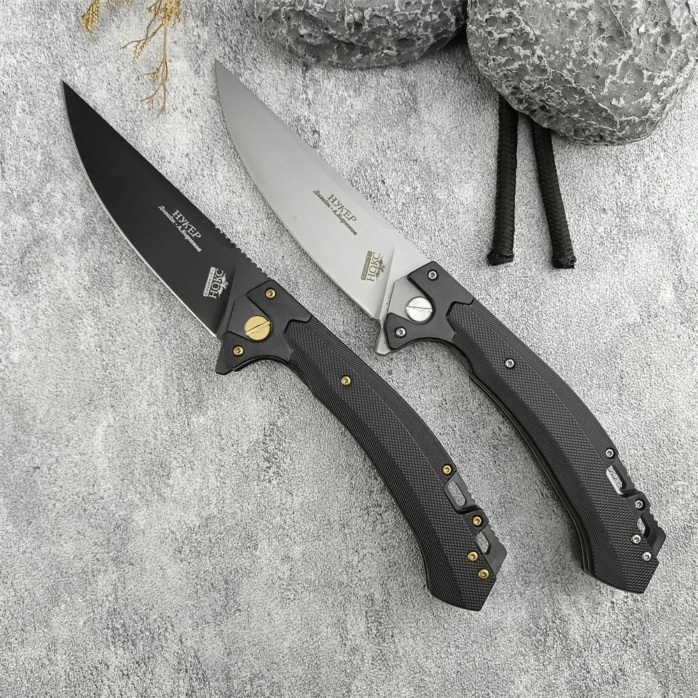 Russia HOKC Folding Knife Sharp D2 Blade G10 Handle Outdoor Tactical Pocket Knife Camping Survival EDC Multi-Purpose Tool