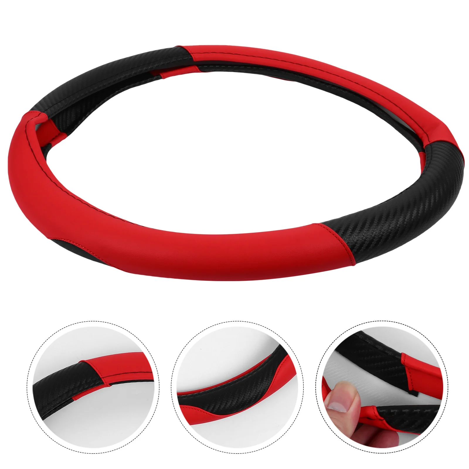 

1Pcs Anti-Skid Steering Wheel Cover Fiber Durable Heat Resistant Universal Car Steering Wheel Protector Sleeve