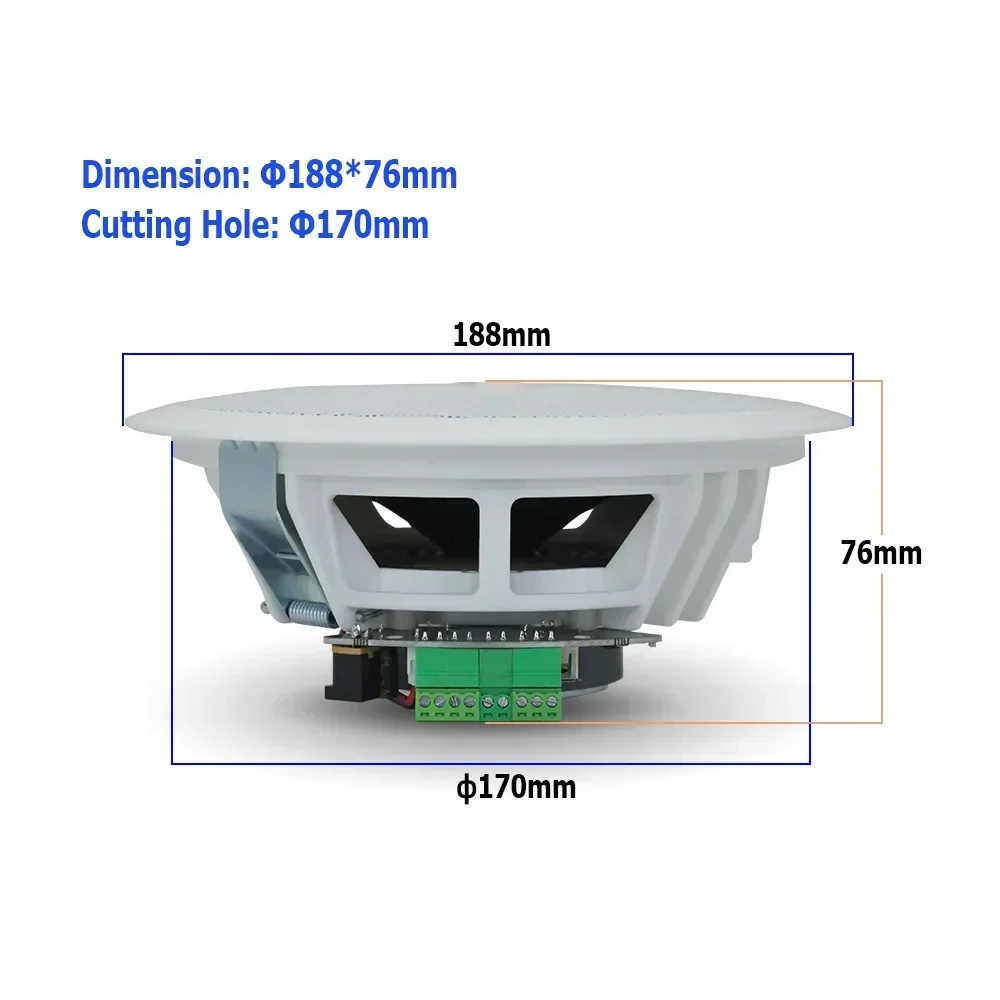 6 Inch 20W Bluetooth Ceiling Speaker audience Stereo Built-in Class D Digital Amplifier Home Theater System for Indoor Office