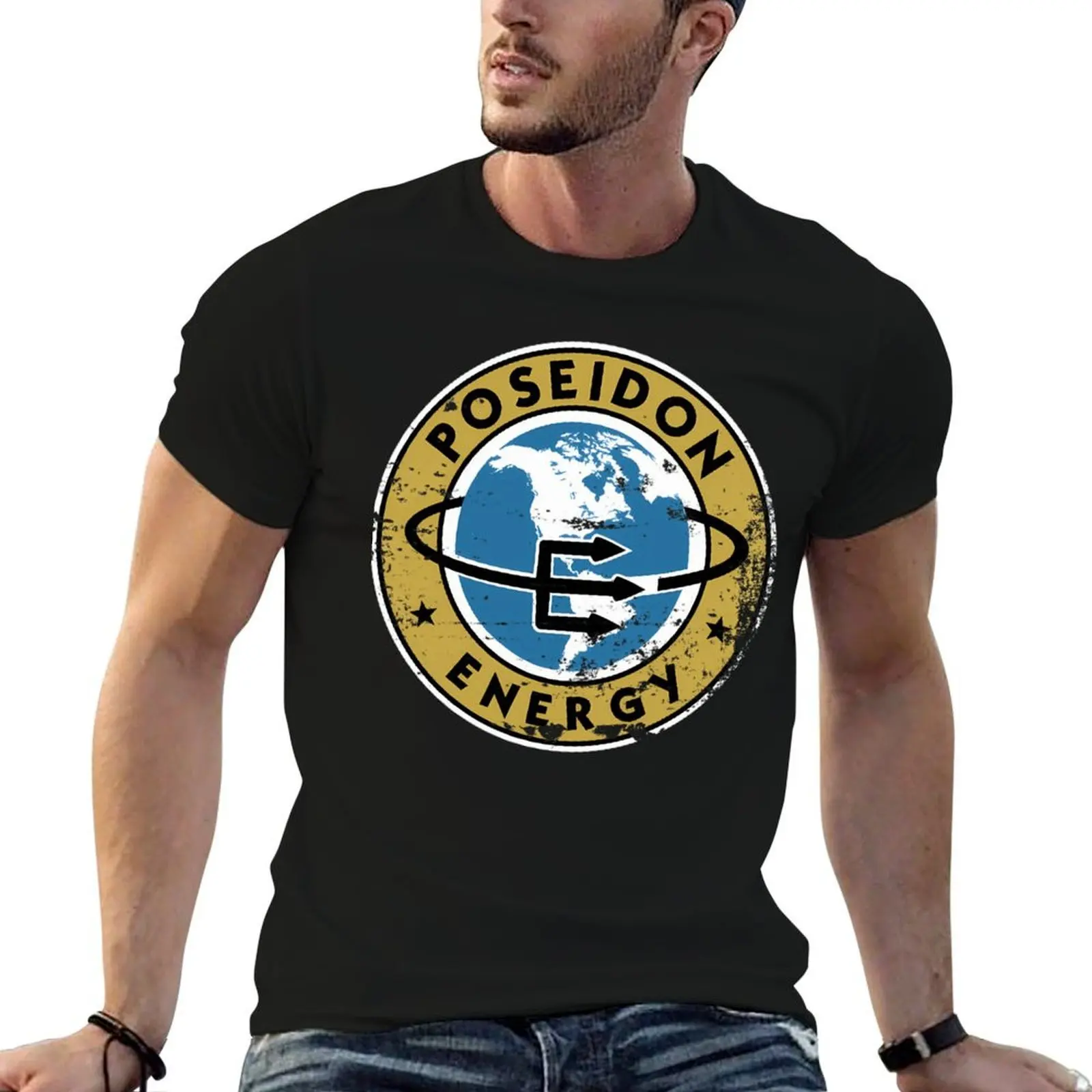 

Poseidon Energy Worn Logo T-Shirt anime t shirts oversize funny t shirts cotton cotton t shirt man T-shirt