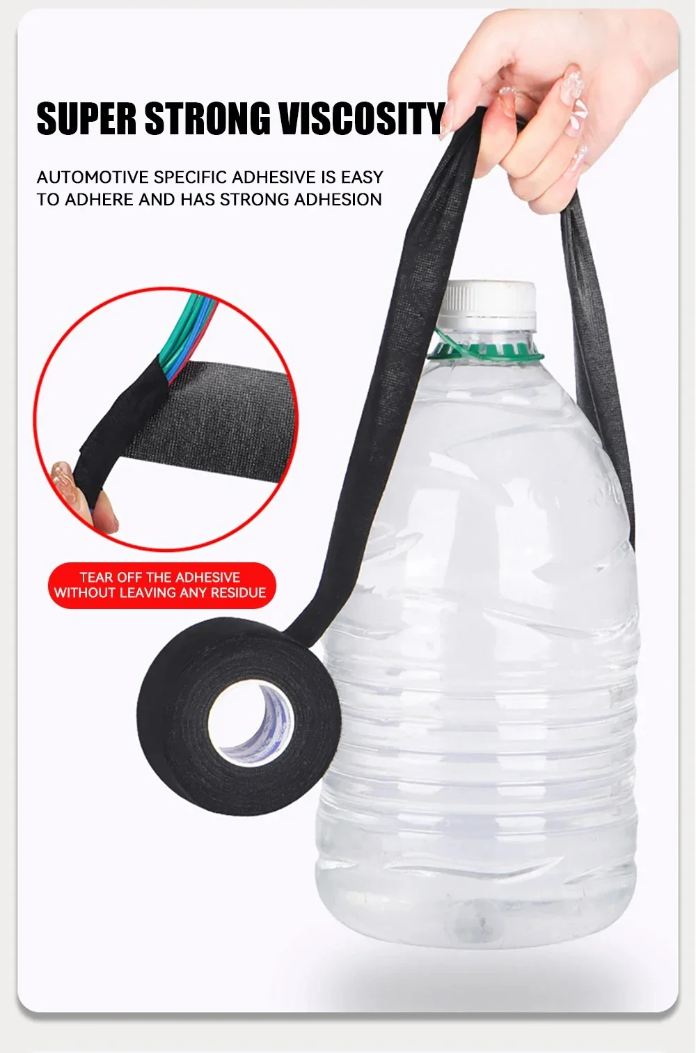 Hitzebeständiges Isolierband, wasserdichter Kabel-Organizer, Stoff, Stoffwickel, Isolierung, automatischer Kabelbaum, selbstklebender Bündelhahn – Detail 9