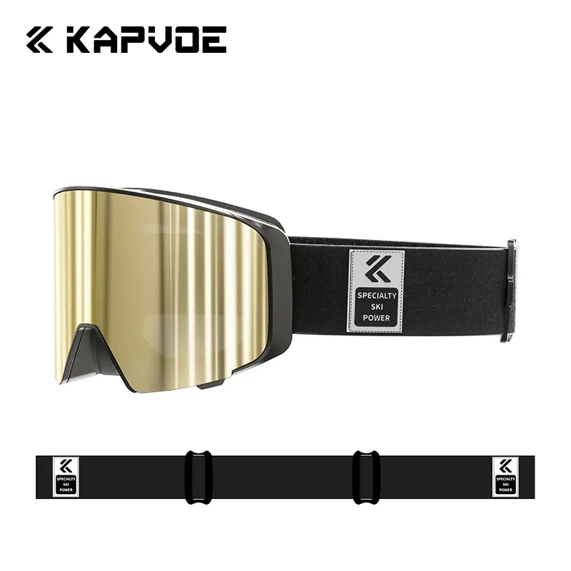 KAPVOE Magnetic Professional Ski Goggles UV400 Protection Anti-Fog Ski Glasses For Men Women Quick-Change Lens Snowboard Goggles