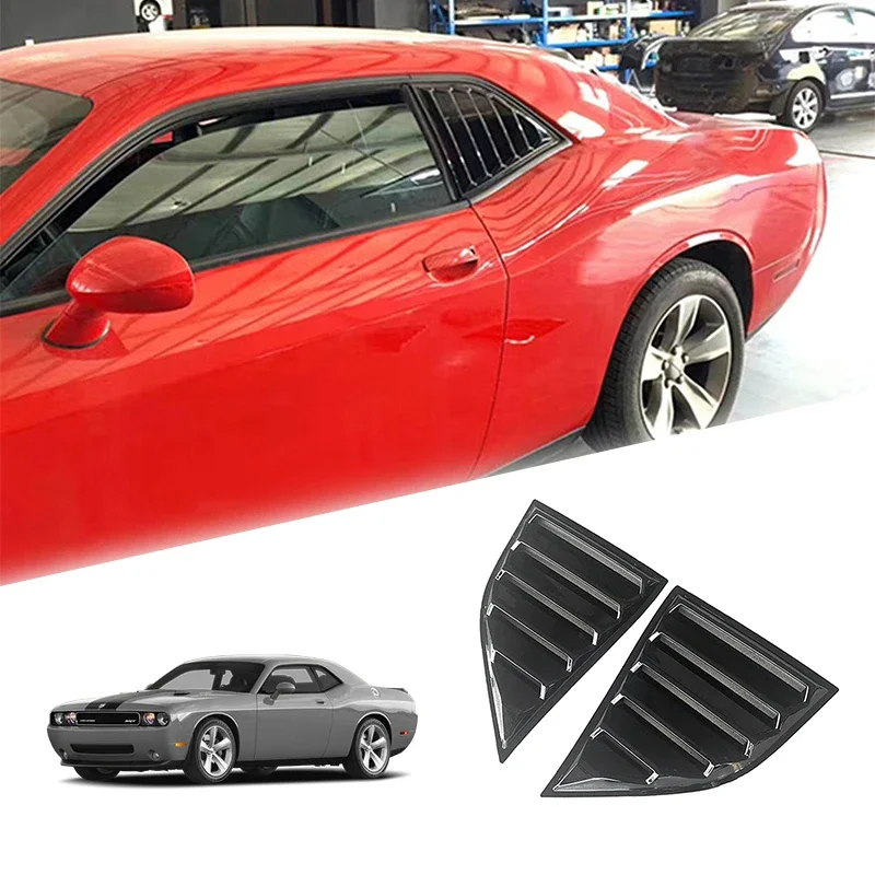 Side Window Louvers For Dodge Challenger 2008-2023 Air Vent Scoop Louvers Shades Cover Blinds with 3M Tape