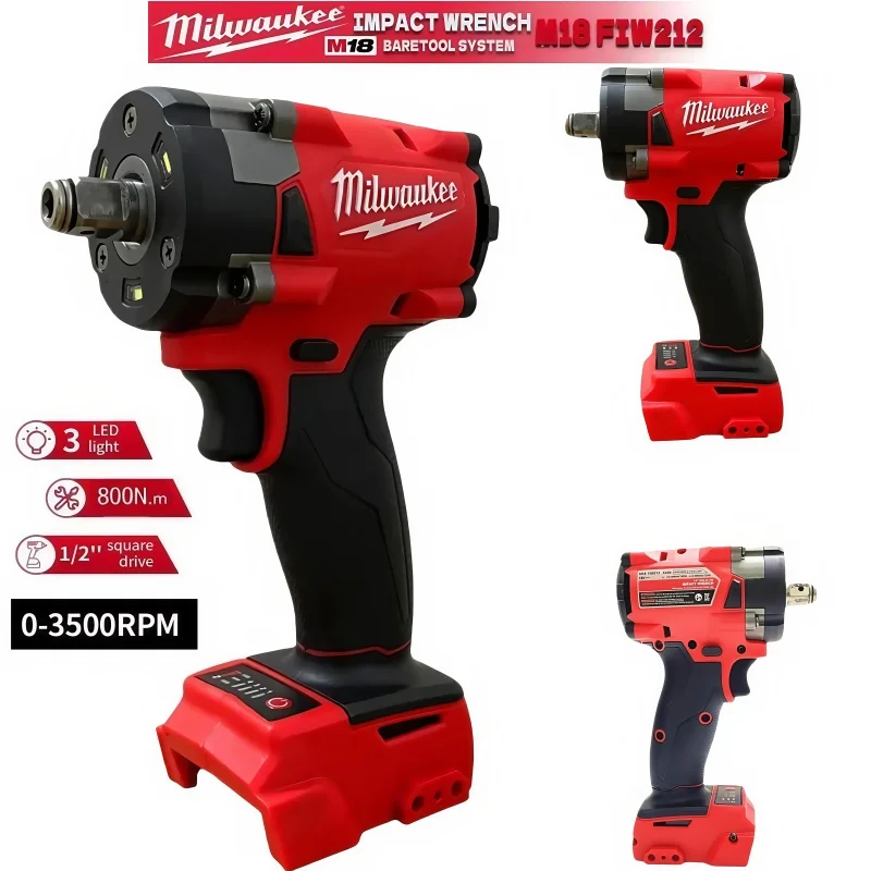 

100% original Milwaukee Brushless Electric Wrench 800N.m Impact Wrench Cordless Driver Repair Car Truck Power Tools