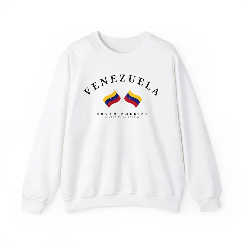 Venezuela Sweatshirt Venezuelan Shirt South America Gift Souvenir Soft Comfortable Unisex Pullover Casual Wear Men Women Trendy
