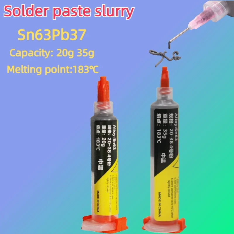 

New Sn63Pb37 Needle Tube 183 ℃ Tin Solder Paste Flux for Soldering SMD for BGA IC PCB Welding Tool Repair Tin Paste