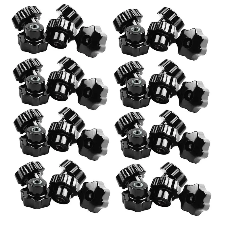 

HLZS-40 Pieces Black Star Grip Knobs, Female Thread Diameter 8Mm, Head Diameter 40Mm