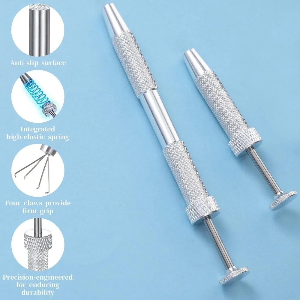 1/2pcs Stainless Steel Piercing Ball Grabbers Anti-Slip 4-Prong Mini Grabber Pens Precision Earring Tool Jewelry Making Pliers