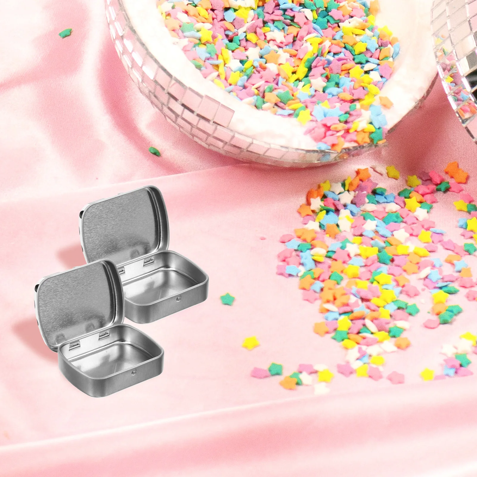 

4Pcs Portable Tinplate Candy Case Organizer Small Storage Box for Jewelry Crafts Pills Earrings Moisture Proof