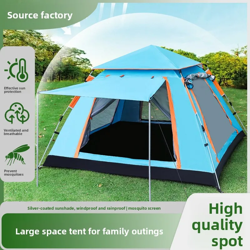 3-4 people square single-layer tent Oxford cloth family picnic camping outdoor camping tent