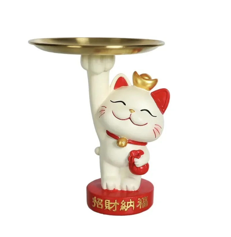 

Ceramic Cute Lucky Cat Figurine Maneki Neko Money Box Piggy Bank Office Feng Shui Ornaments Snacks Candy Jar Home Decoration