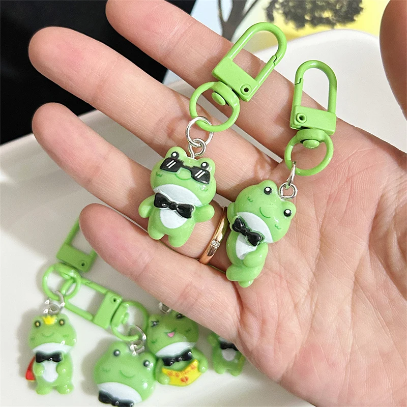 Cute Cartoon Green Frog Keychain Lovely Animal Keyring Handbag