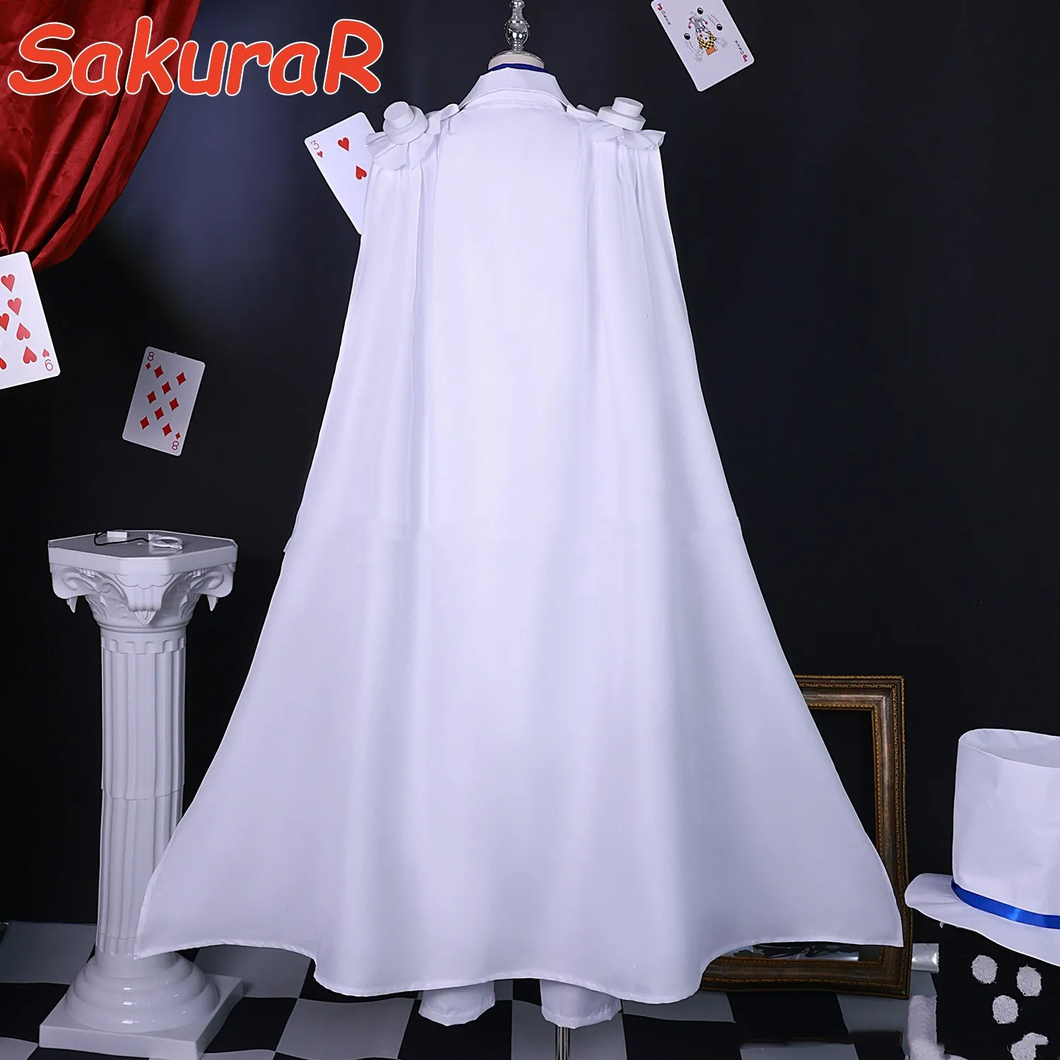 Kaitou Kiddo Cosplay Costume Kid. The Phantom Thief Kuroba Kaito Anime Cosplay Full Set Hat Cape Halloween Party Role Play Suits