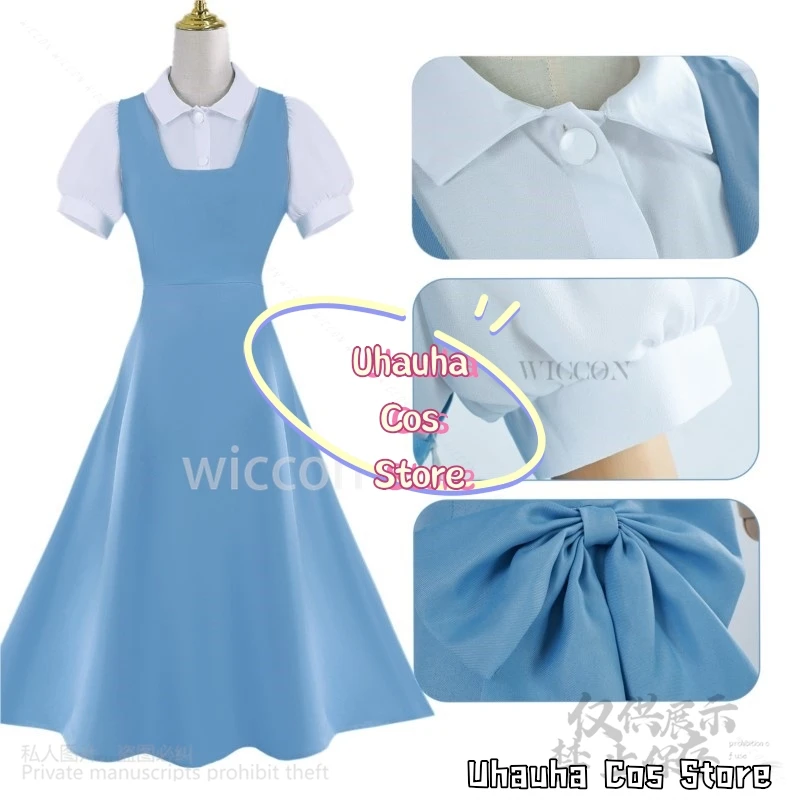 Tendou Akane Косплей Костюм Для Женщин Взрослых Аниме Ранма 1/2 Синее Платье Девушка Белая Рубашка Хэллоуин Вечерние Наряды Индивидуальные