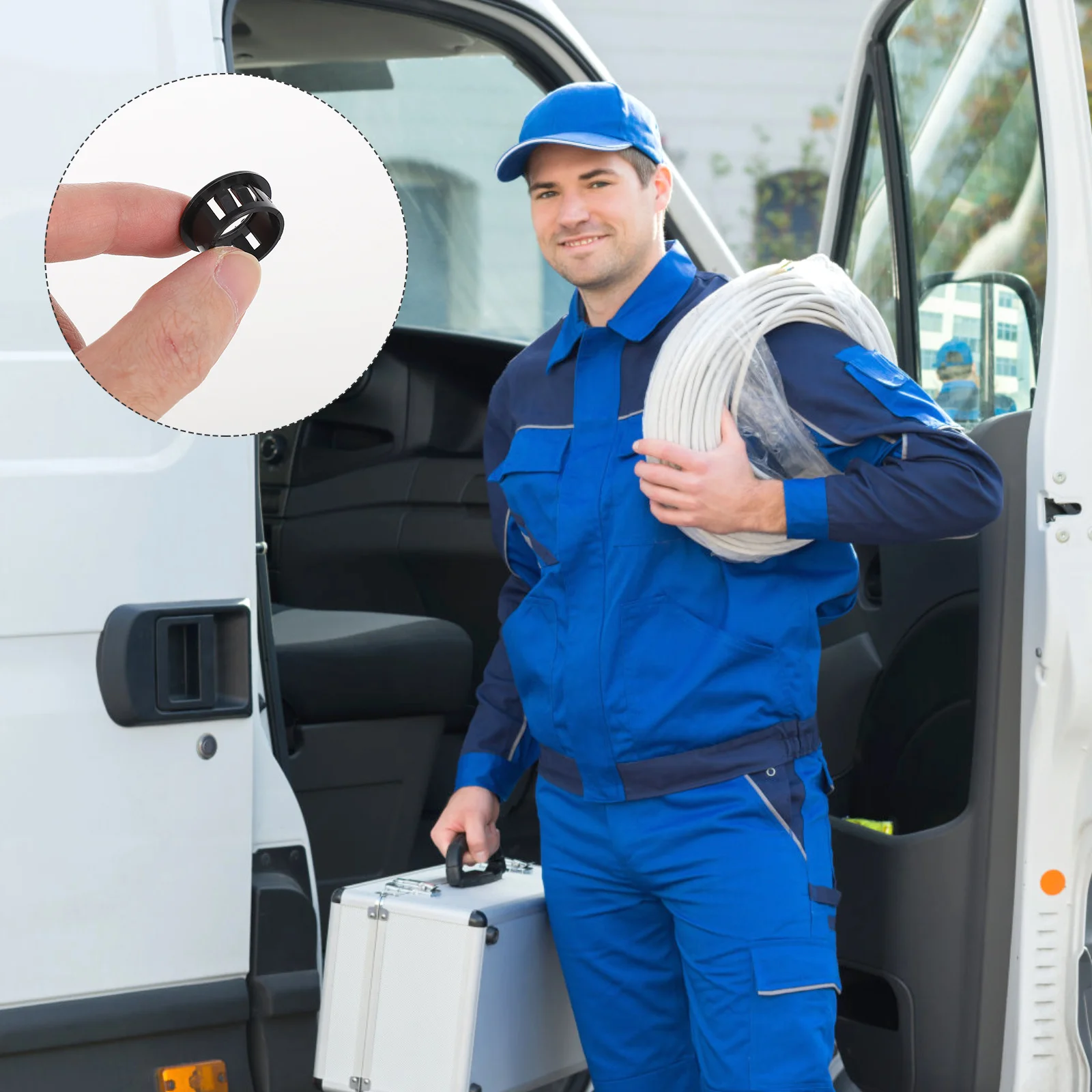 

200Pcs Nylon Cable Hose Snaps Wire Bushing Grommet Snap in Protector Durable Wearresistant Easy Install Vibration Absorption