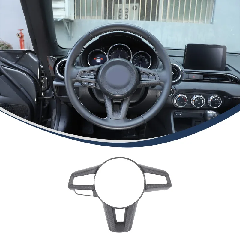 

Рамка кнопки рулевого колеса, наклейка на крышку для Mazda MX-5/Fiat 124/Aembali 124 из настоящего углеродного волокна, автомобильные аксессуары