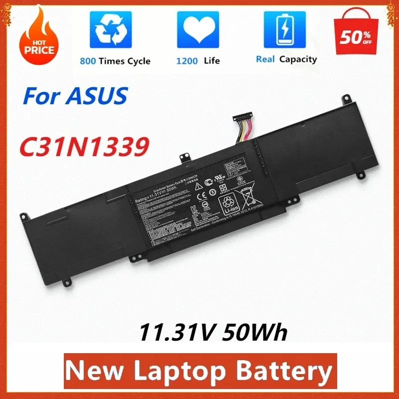 

New 11.31V 50Wh C31N1339 Laptop Battery for ASUS Zenbook UX303 UX303UA UX303L UX303LN TP300L TP300LA TP300LJ Q302L Q302LA Q302LG