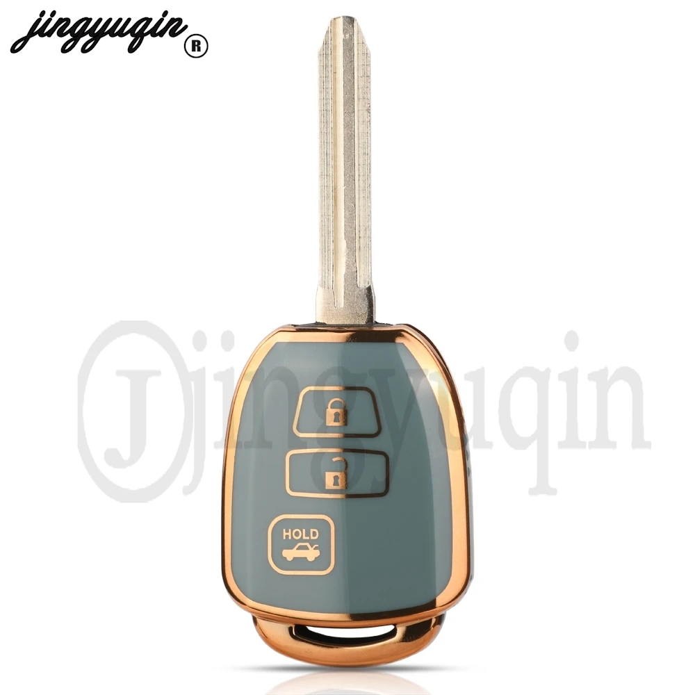 jingyuqin NEW TPU 2/3/4 Buttons For Toyota Camry Rav4 Corolla Tacoma Vios Prius C Highlander Car Key Cover Case Shell