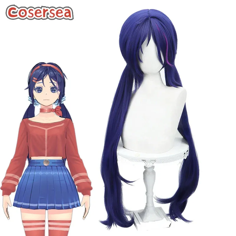 

Cosersea Mita Косплей Парики MiSide Mita Ролевые Игры 80 см Длинные Прямые Синие Смешанные Ярко-Розовые Cos Парик Синтетические Волосы Термостойкие