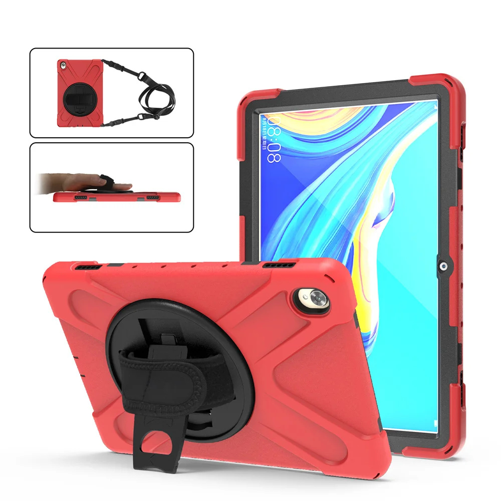 Armor Tab Case for Huawei Mediapad M5 Pro M6 Matepad 10.4 Pro 10.8inch 360 Rotating Stand Hand Strap Shockproof Rugged Fundas