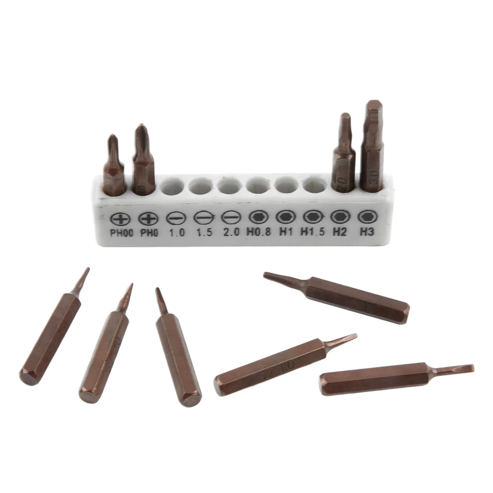 

Get The Job Done Right, 10pcs Screwdriver Bit Set, Grey And Bronze Color, Perfect For Repairing Small Appliances And Parts