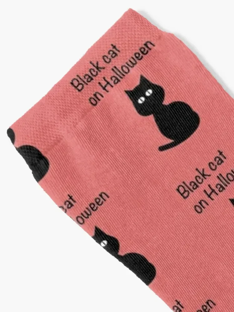 Black cat with the inscription ? Black cat in Halloween? Socks Wholesale essential funny sock anti-slip Luxury Woman Socks Men's