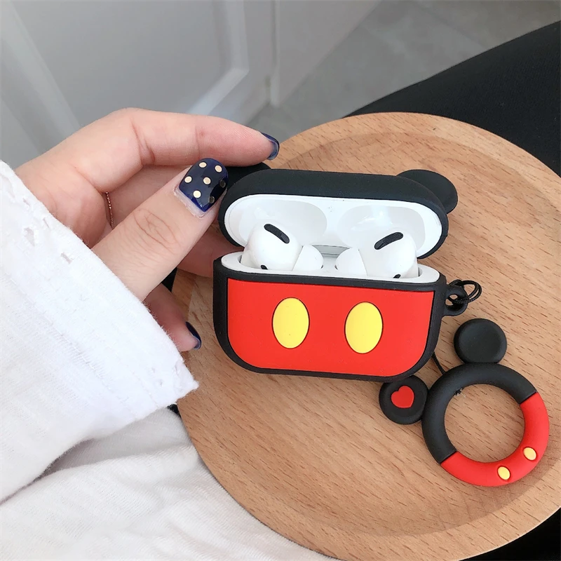 Disney-Caso bonito sem fio Bluetooth Headphone, desenhos animados 3D, Mickey, Minnie, AirPods Pro, estojo protetor macio, Apple 1, 2, 3 Generation