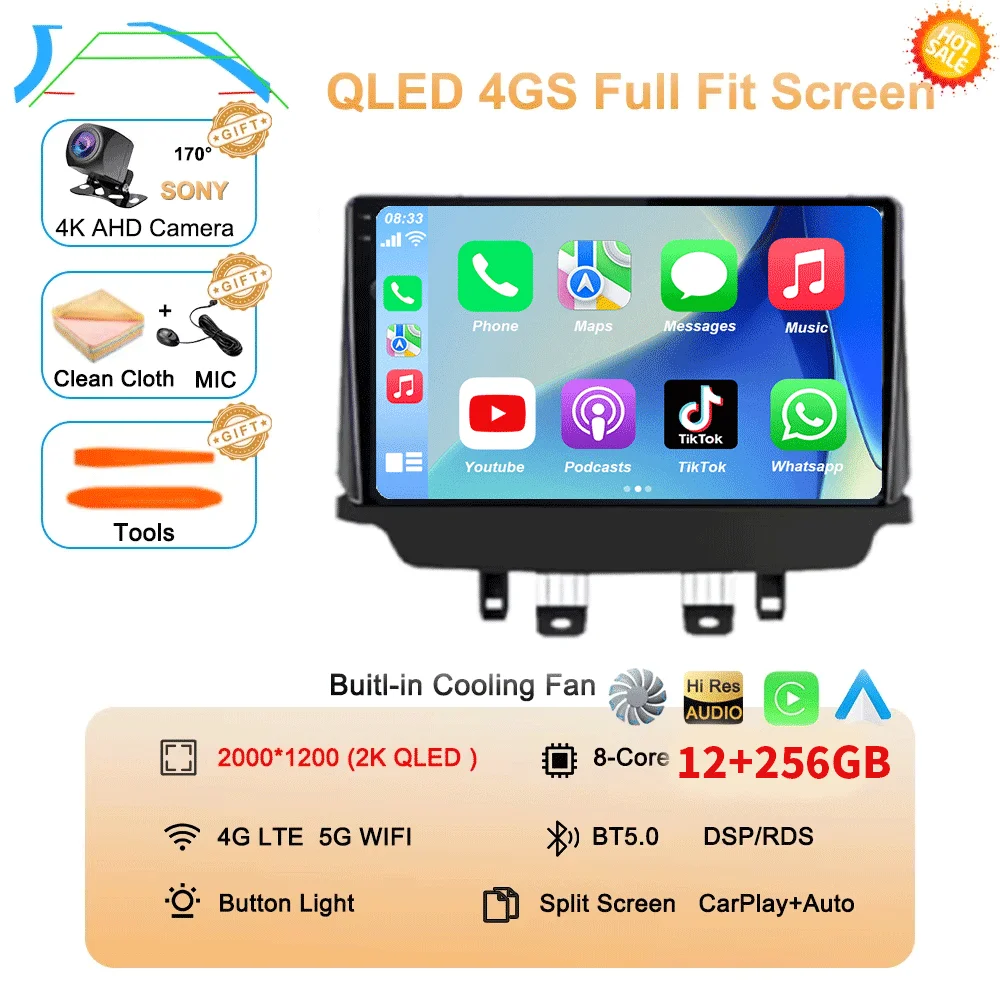 Auto radio Android 16 voor Mazda CX-3 CX3 Mazda 2 DK 2014 - 2021 Multimedia Videospeler QLED GPS Navigatie Draadloze Carplay Auto