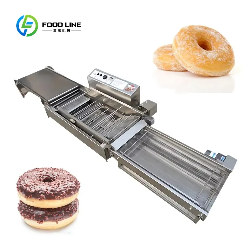 Custom donut commercial frying assembly doughnut continuous cooker anti‑corrosion stainless steel for pastry plant batch output