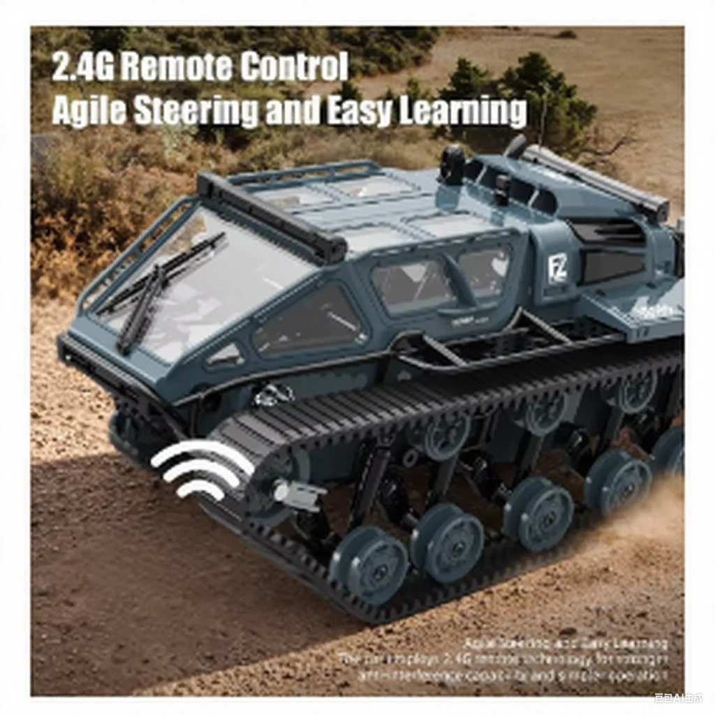 Réservoir sur chenilles à grande échelle | JJRC C881 modèle de simulation jouet avec lumières LED dégoulinante, véhicule tout-terrain télécommandé, le meilleur Gi