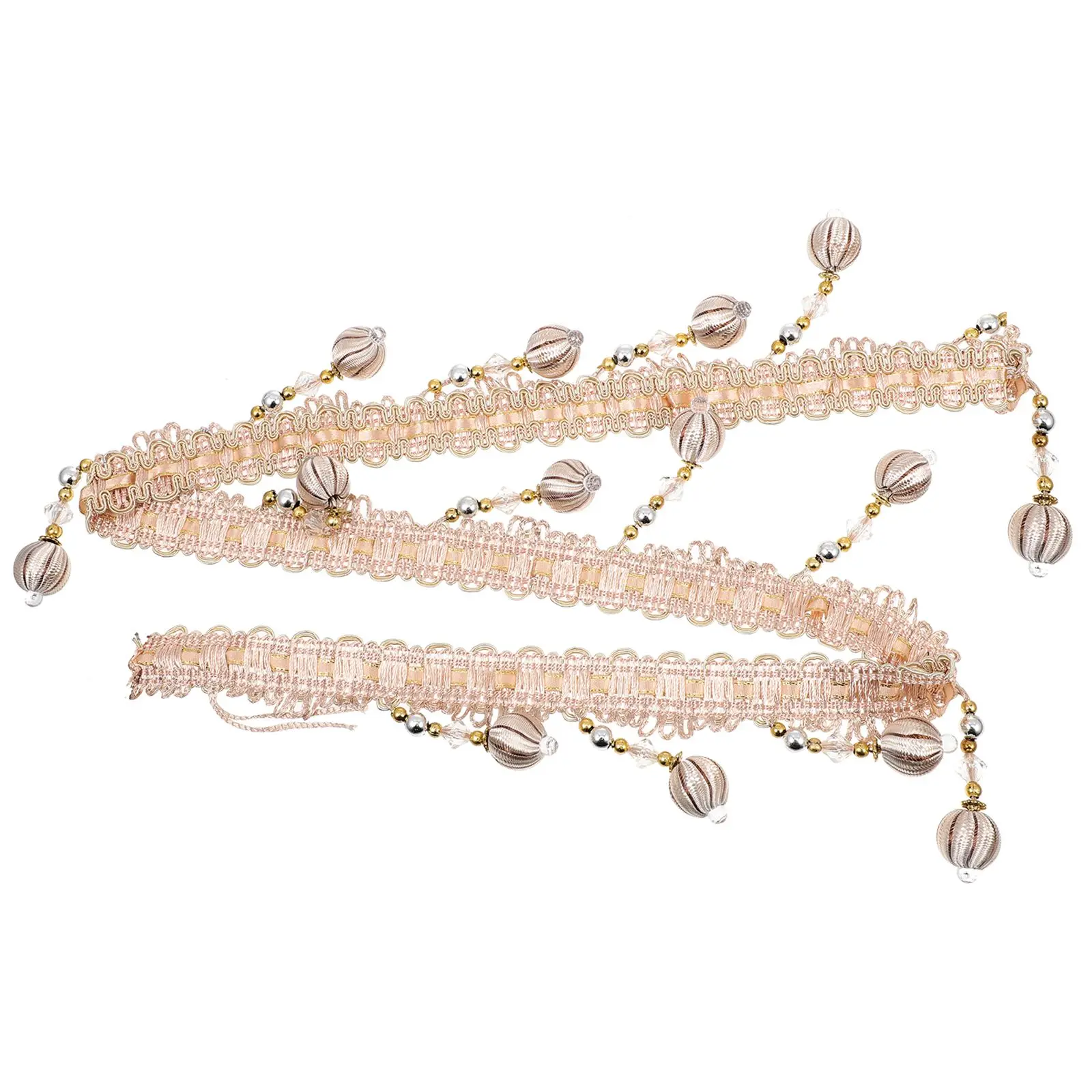 

Beaded Fringe Trim Polyester Silk Plastic Material Curtain Fringe Trim Beaded Ribbon Lace Fabric Trims Embellishments DIY