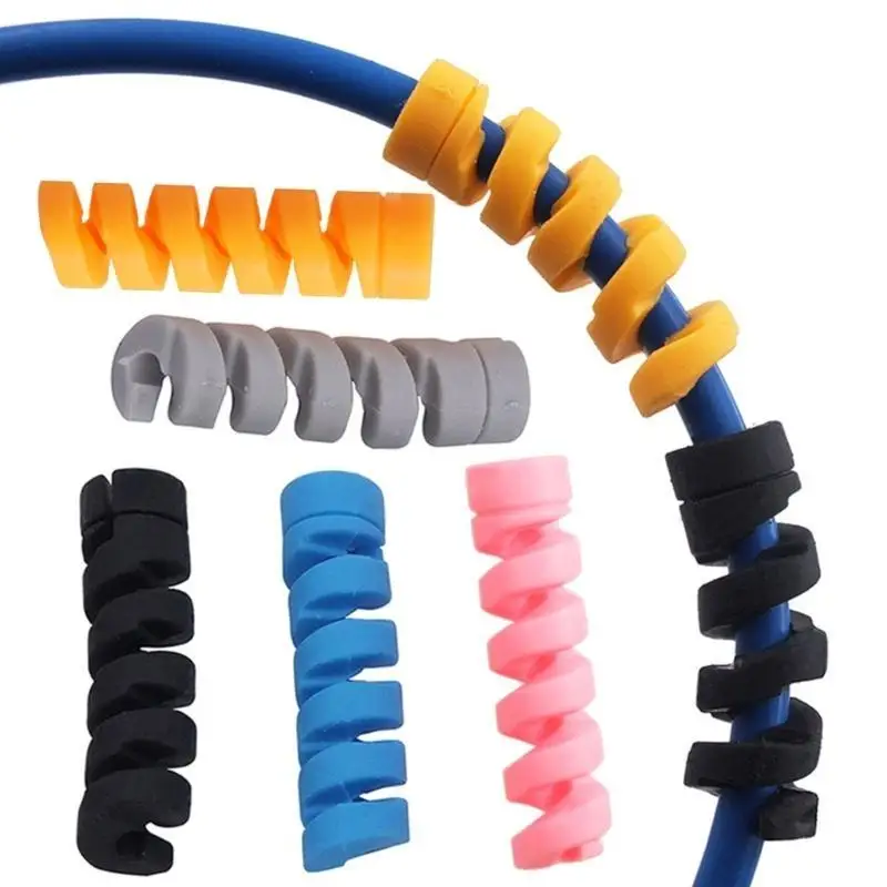 

652F 30Pcs Silicone Cord Saver Cable Wire Protector Spirals Cable Protective Sleeve