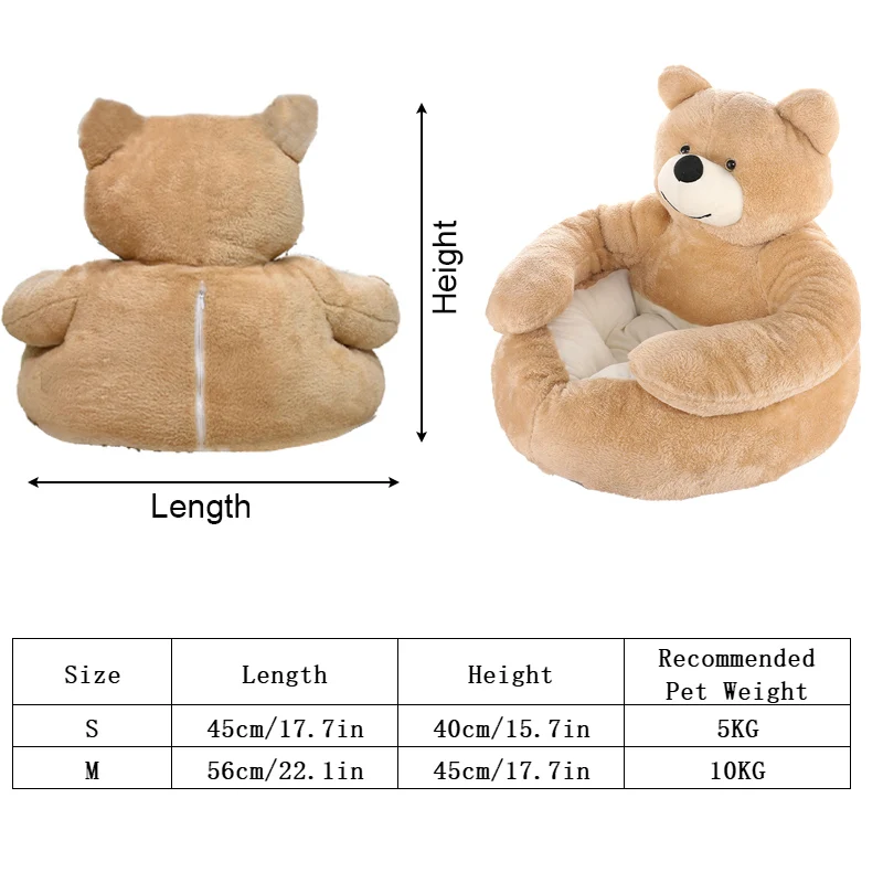 Giant Plush Bear Dog Bed Winter Plush Medium Pet Dog Bed Furniture Cat Cushion Puppy Sofa Sleeping Mattress Puppy Pet Supplies